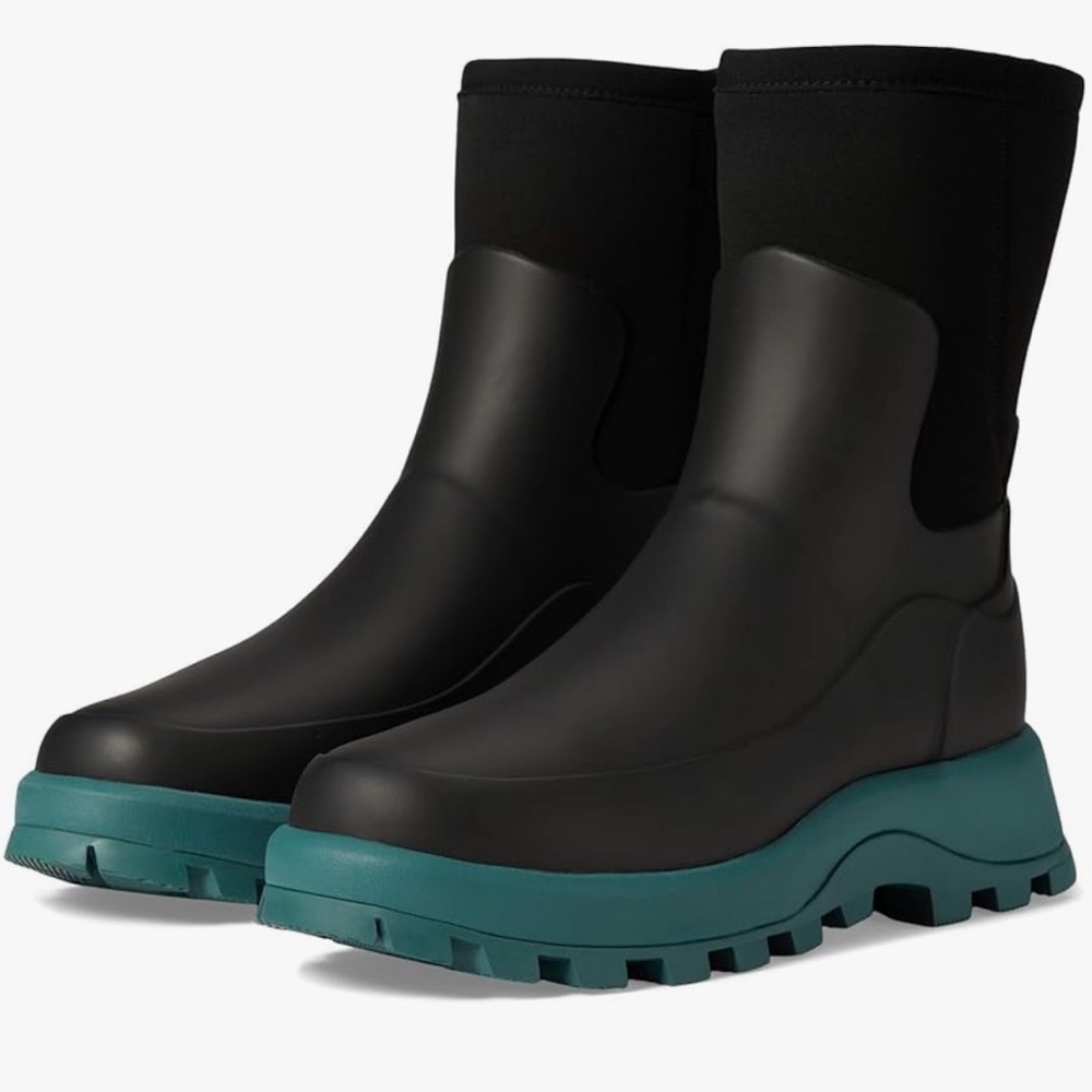 Hunter City Explorer Short Boot Black/Teal Tempo 6 M
